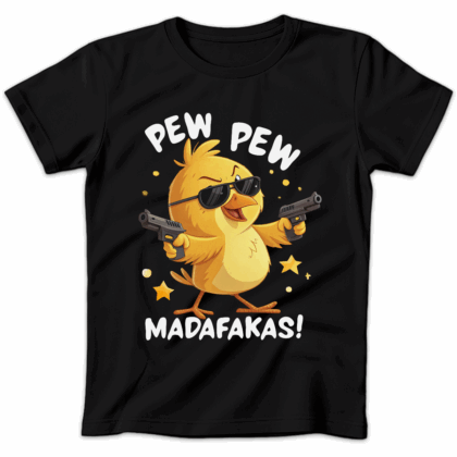Koszulka damska Kurczak pew pew madafakas czarna