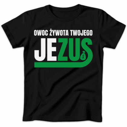 Koszulka damska Owoc żywota twojego jezus czarna