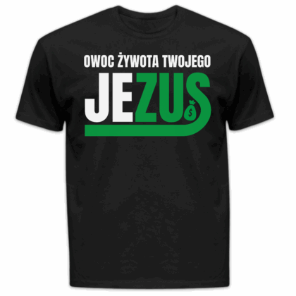 Koszulka męska Owoc żywota twojego jezus czarna