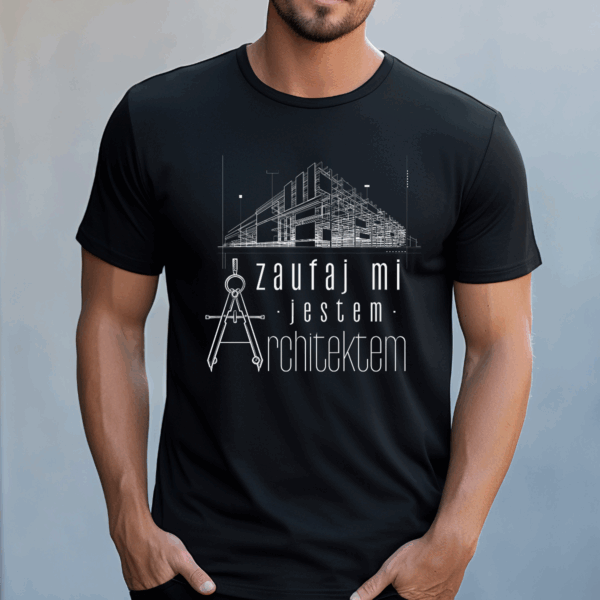 Koszulka męska Zaufaj mi jestem architektem czarna - obrazek 2