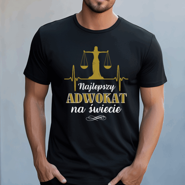 Koszulka męska Najlepszy adwokat na świecie czarna - obrazek 2