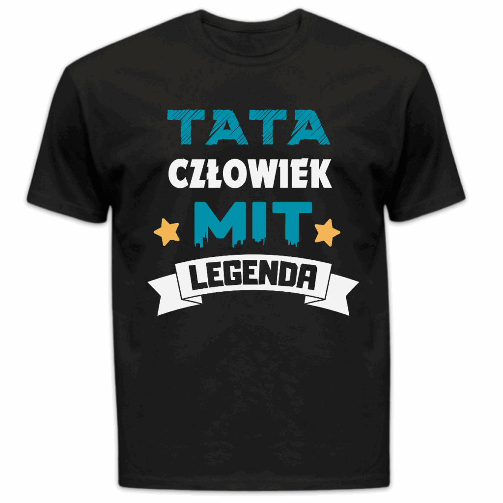 Koszulka męska Tata człowiek mit legenda czarna