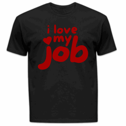 Koszulka męska I love my job czarna