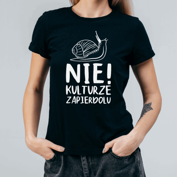 Koszulka damska Nie kulturze zapierdolu czarna - obrazek 2