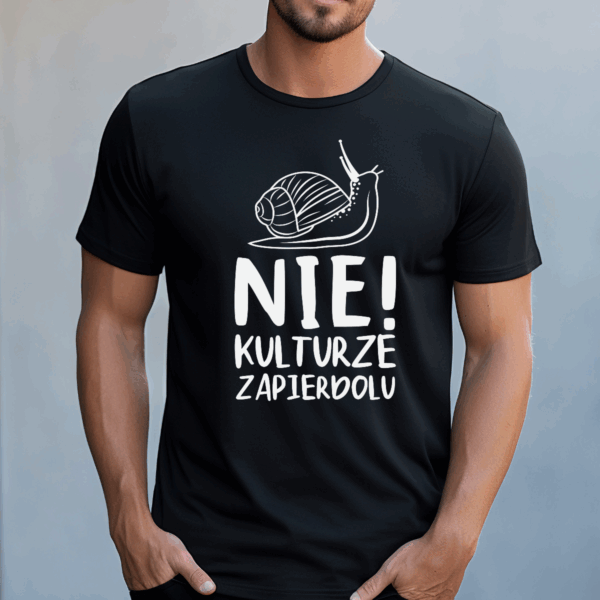 Koszulka męska Nie kulturze zapierdolu czarna - obrazek 2