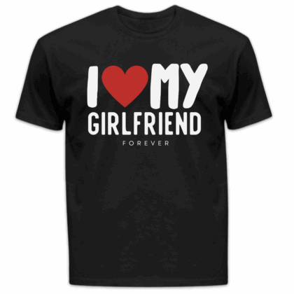 Koszulka męska I love my girlfriend forever czarna