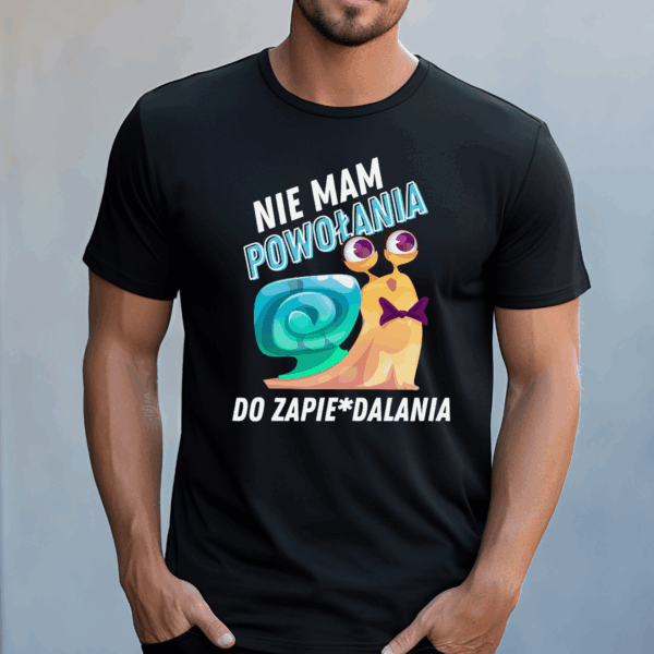 Koszulka męska Nie mam powołania do zapie*dalania czarna - obrazek 2