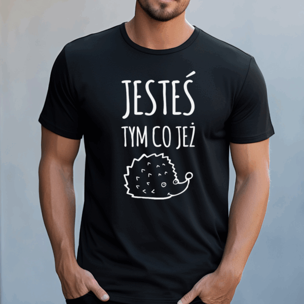 Koszulka męska Jesteś tym co jeż czarna - obrazek 2