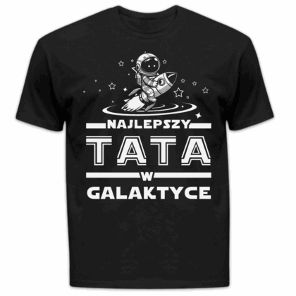 Koszulka męska Najlepszy tata w galaktyce czarna