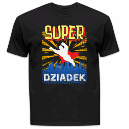 Koszulka męska Super dziadek czarna
