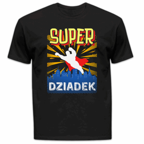 Koszulka męska Super dziadek czarna
