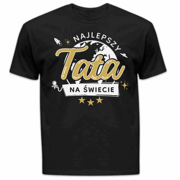 Koszulka męska Najlepszy tata na świecie czarna