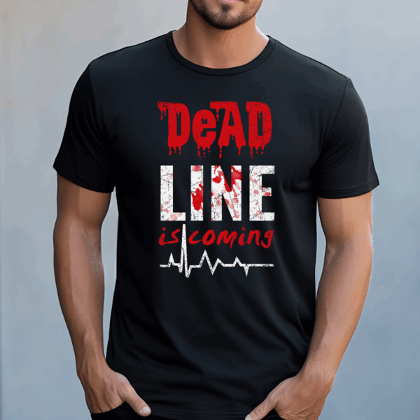 Koszulka męska Dead line is coming czarna - obrazek 2