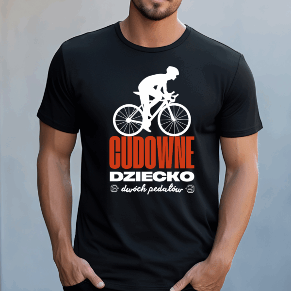 Koszulka męska Cudowne dziecko dwóch pedałów czarna - obrazek 2