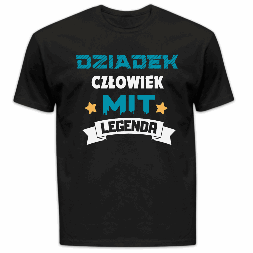 Koszulka męska Dziadek człowiek mit legenda czarna