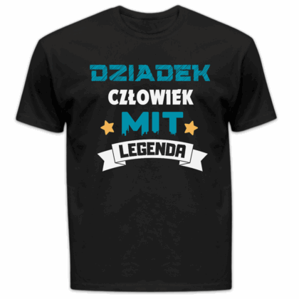 Koszulka męska Dziadek człowiek mit legenda czarna