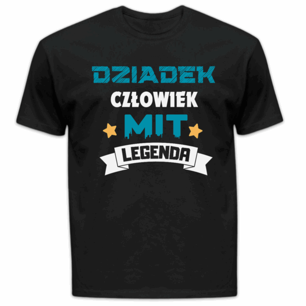 Koszulka męska Dziadek człowiek mit legenda czarna