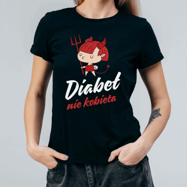 Koszulka damska Diabeł nie kobieta czarna - obrazek 2