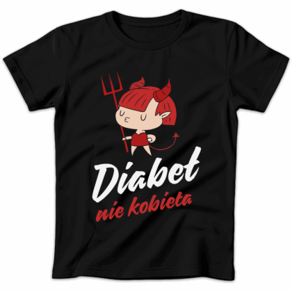 Koszulka damska Diabeł nie kobieta czarna