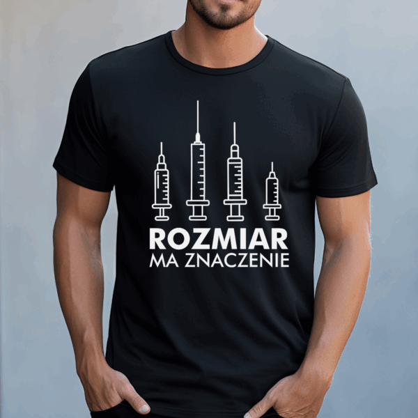 Koszulka męska Rozmiar ma znaczenie medyk czarna - obrazek 2