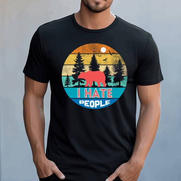 Koszulka męska I hate people czarna - obrazek 2