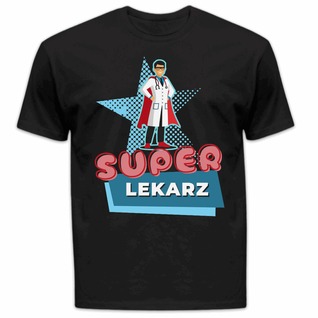 Koszulka męska Super lekarz czarna