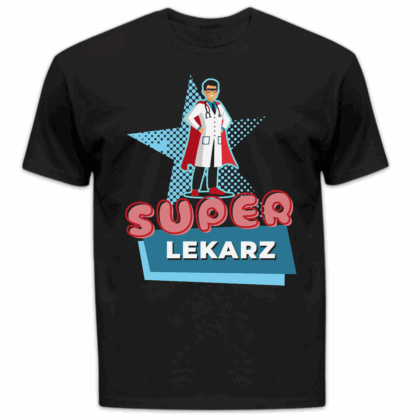 Koszulka męska Super lekarz czarna