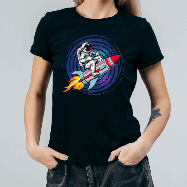 Koszulka damska Rocket man czarna - obrazek 2