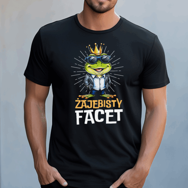Koszulka męska Żajebisty Facet czarna - obrazek 2