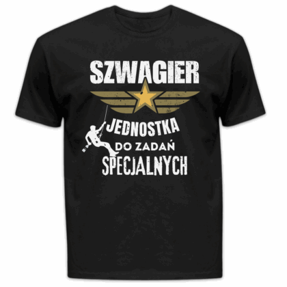 Koszulka męska Szwagier jednostka do zadań specjalnych czarna