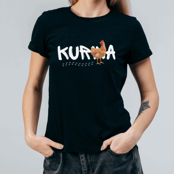 Koszulka damska Kura czarna - obrazek 2