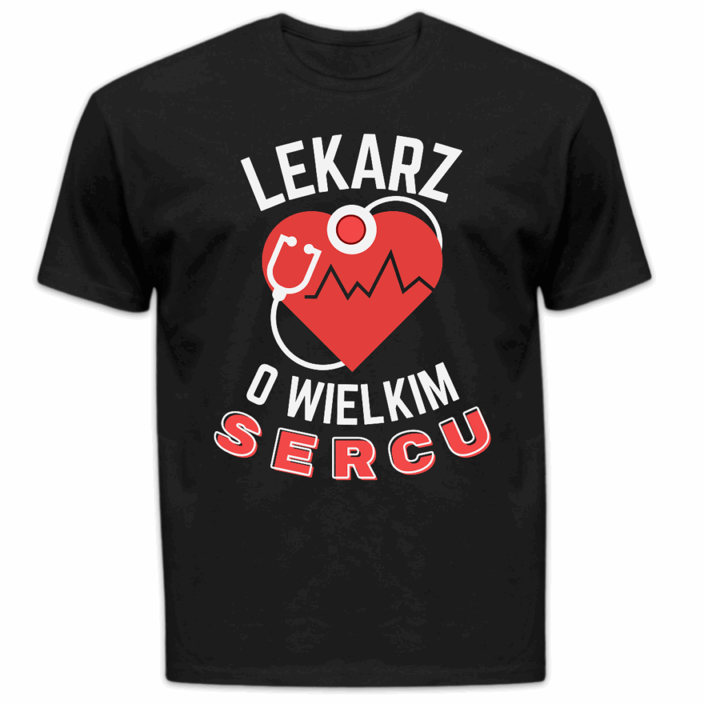 Koszulka męska Lekarz o wielkim sercu czarna