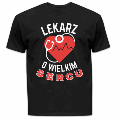Koszulka męska Lekarz o wielkim sercu czarna