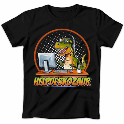 Koszulka damska Helpdeskozaur czarna