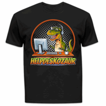 Koszulka męska Helpdeskozaur czarna