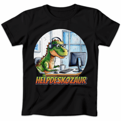 Koszulka damska Helpdeskozaur czarna