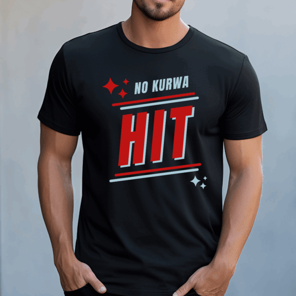 Koszulka męska No kurwa hit czarna - obrazek 2