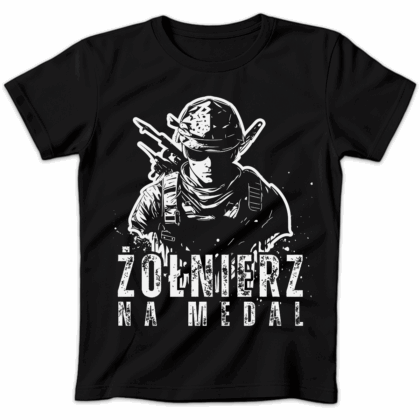 Koszulka damska Żołnierz na medal czarna
