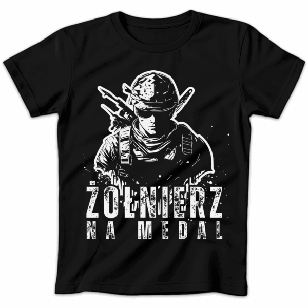 Koszulka damska Żołnierz na medal czarna