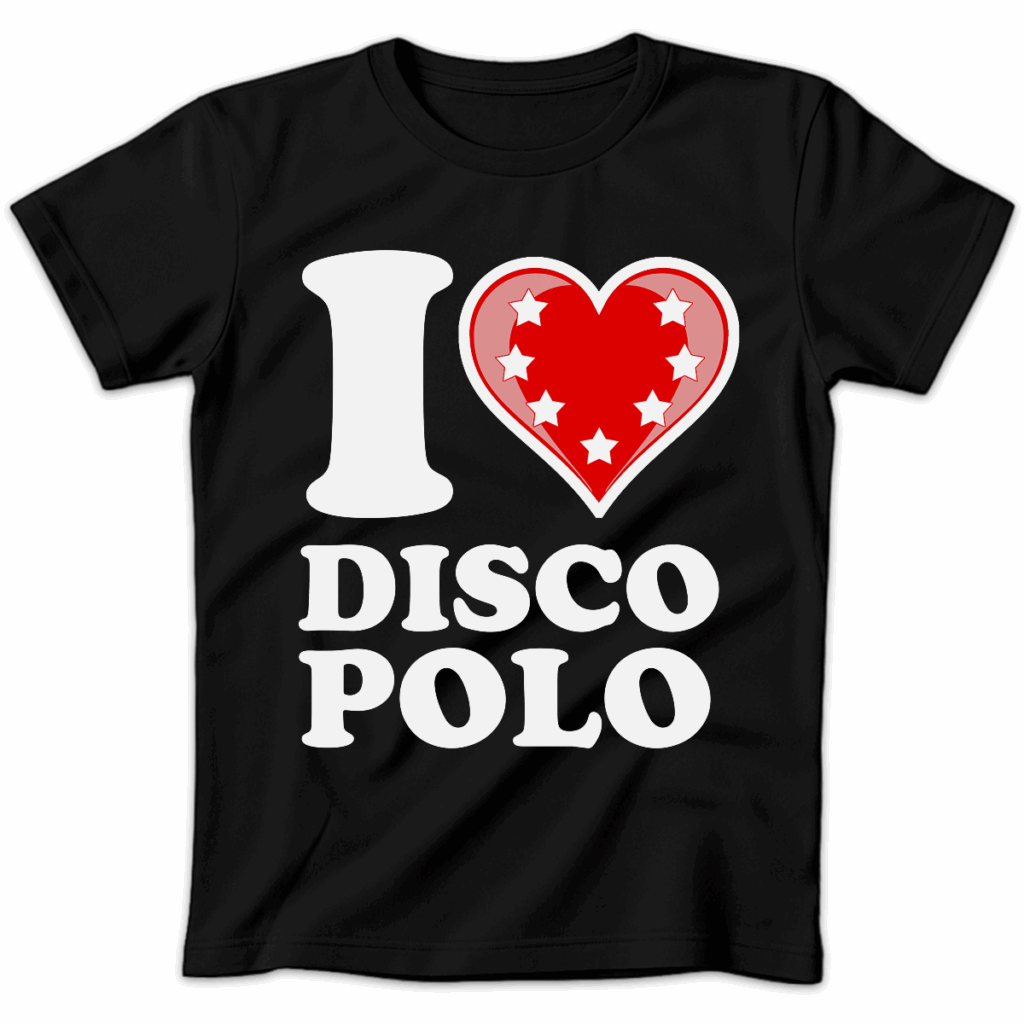 Koszulka damska I love disco polo czarna