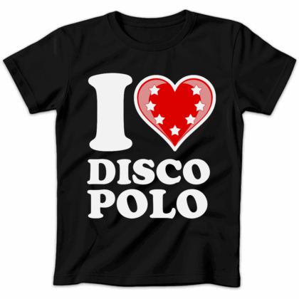 Koszulka damska I love disco polo czarna