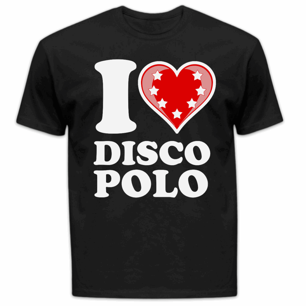 Koszulka męska I love disco polo czarna