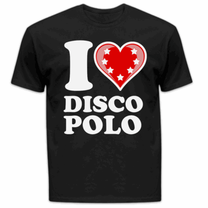 Koszulka męska I love disco polo czarna
