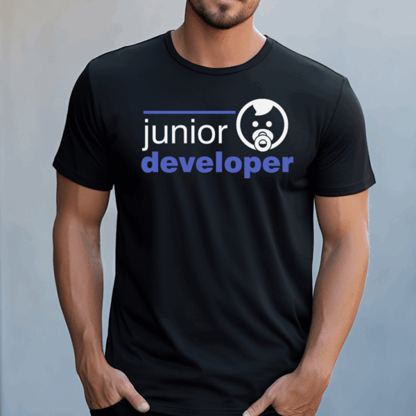 Koszulka męska Junior developer czarna - obrazek 2