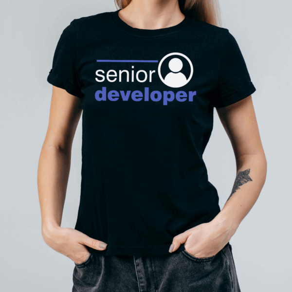 Koszulka damska Senior developer czarna - obrazek 2