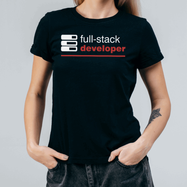 Koszulka damska Fullstack developer czarna - obrazek 2