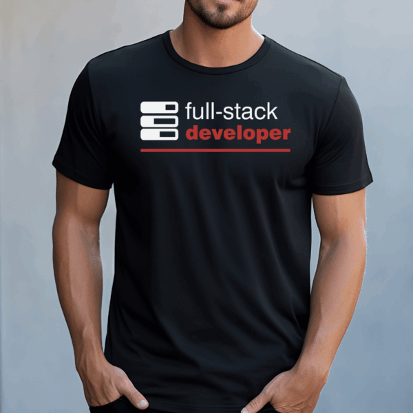 Koszulka męska Fullstack developer czarna - obrazek 2