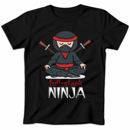 Koszulka damska Fullstack ninja czarna