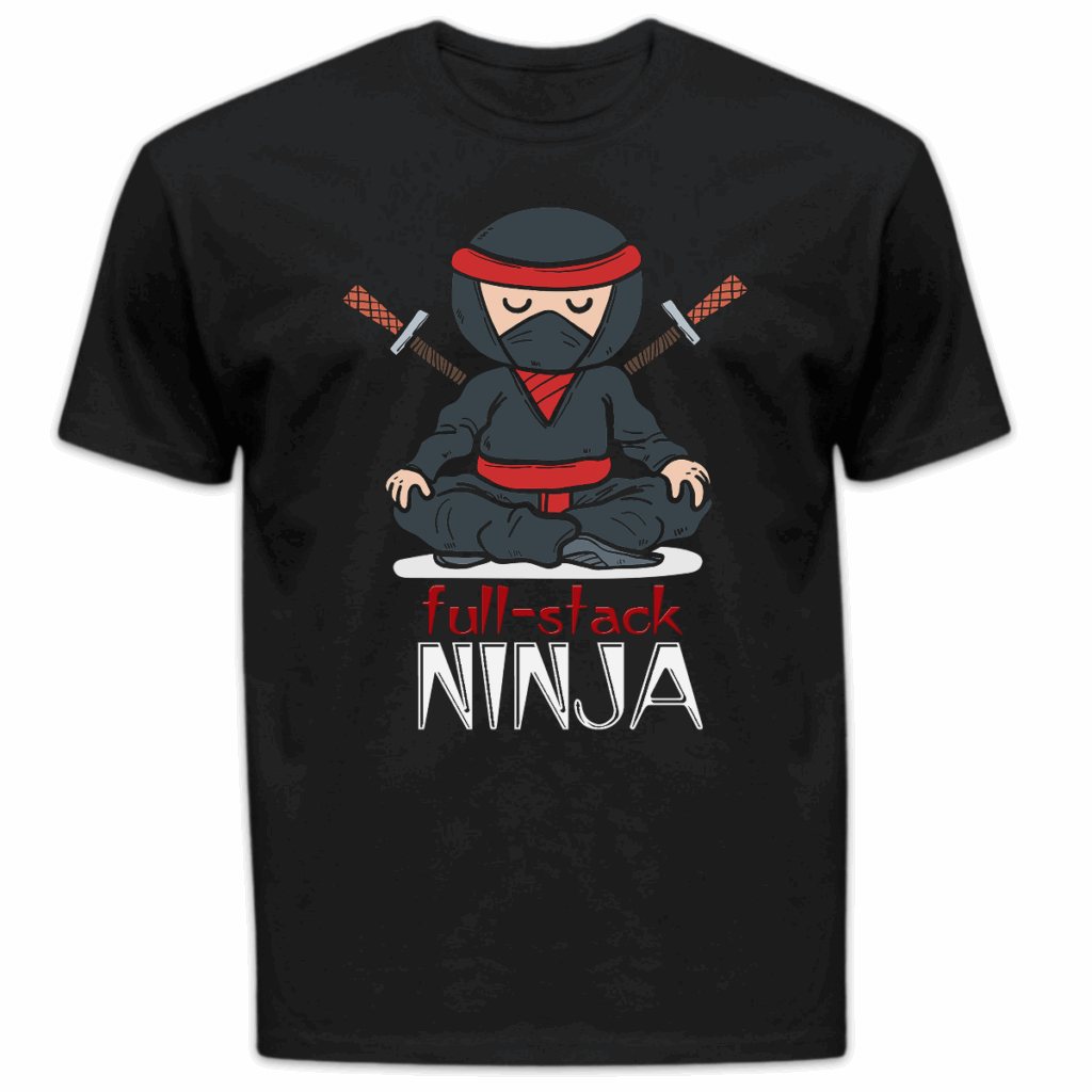 Koszulka męska Fullstack ninja czarna