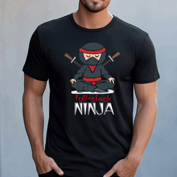 Koszulka męska Fullstack ninja czarna - obrazek 2